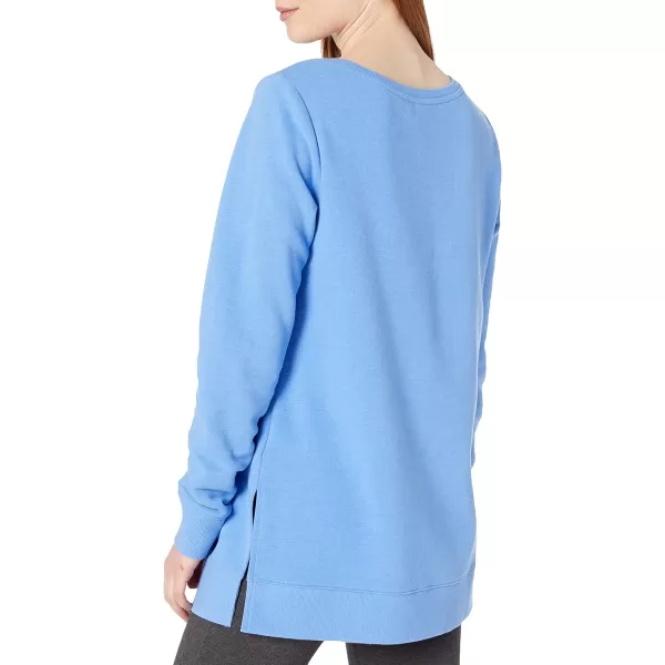 Amazon Essentials Womens OpenNeck Fleece Tunic SweatshirtBlue Heather