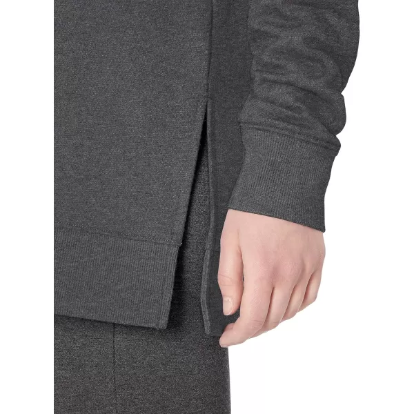 Amazon Essentials Womens OpenNeck Fleece Tunic SweatshirtCharcoal Heather