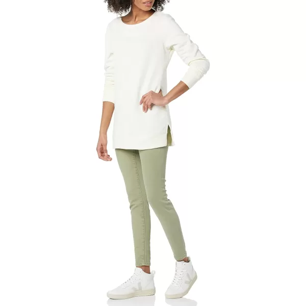 Amazon Essentials Womens OpenNeck Fleece Tunic SweatshirtCream