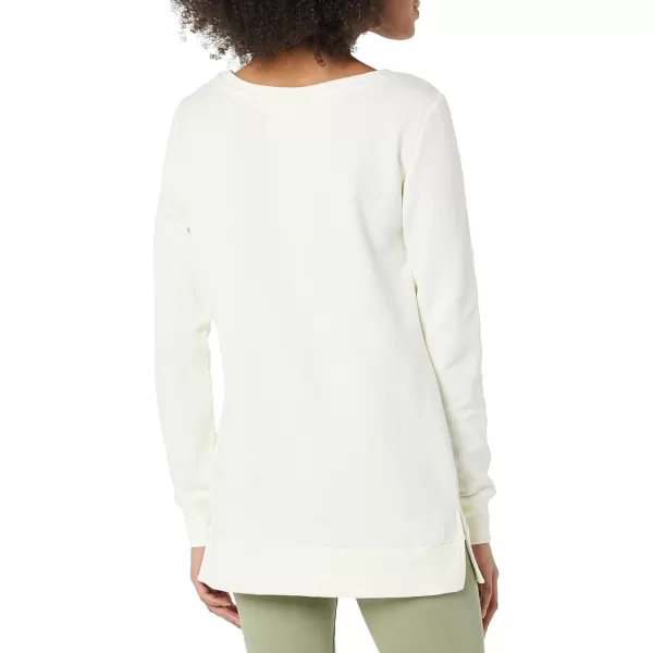 Amazon Essentials Womens OpenNeck Fleece Tunic SweatshirtCream