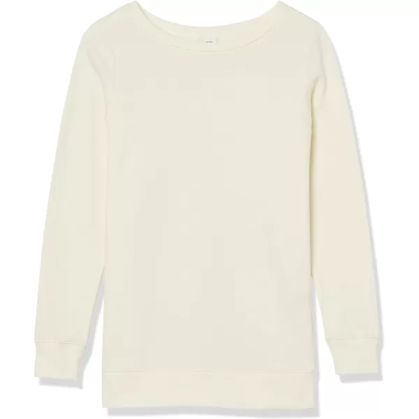 Amazon Essentials Womens OpenNeck Fleece Tunic SweatshirtCream