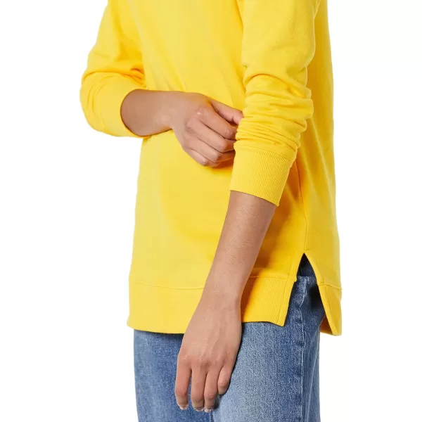 Amazon Essentials Womens OpenNeck Fleece Tunic SweatshirtGolden Yellow