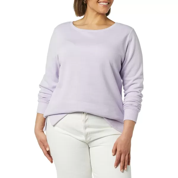 Amazon Essentials Womens OpenNeck Fleece Tunic SweatshirtLilac