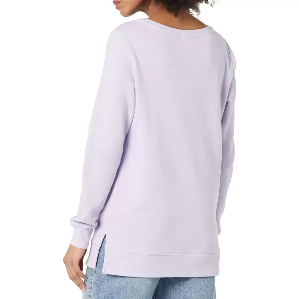 Amazon Essentials Womens OpenNeck Fleece Tunic SweatshirtLilac