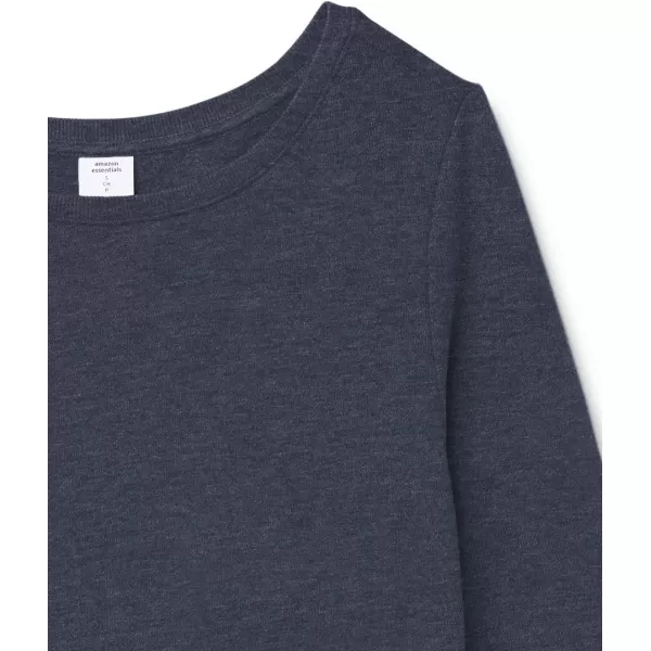 Amazon Essentials Womens OpenNeck Fleece Tunic SweatshirtNavy Heather