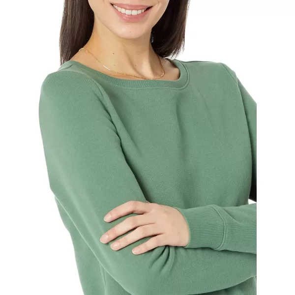 Amazon Essentials Womens OpenNeck Fleece Tunic SweatshirtSage Green