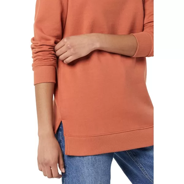 Amazon Essentials Womens OpenNeck Fleece Tunic SweatshirtTerracotta