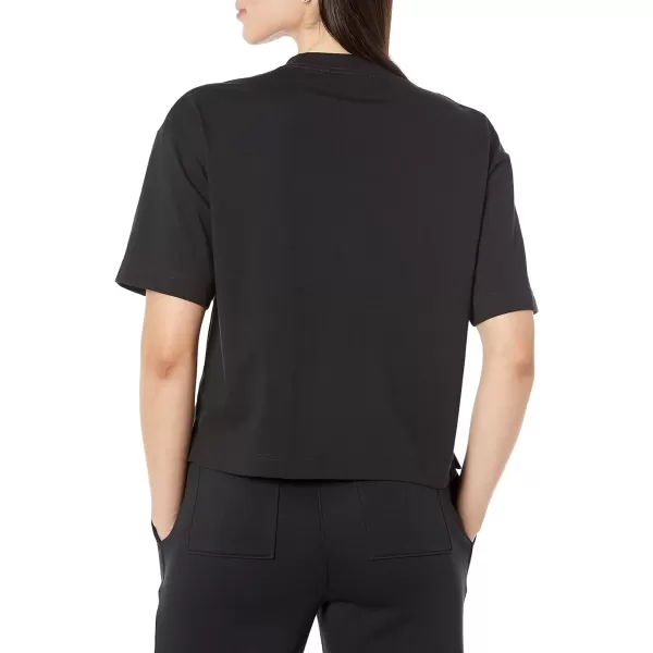 Amazon Essentials Womens Organic Cotton Drop Shoulder Relaxed Boxy ShortSleeve TShirt Available in Plus SizeBlack