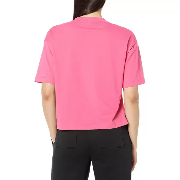 Amazon Essentials Womens Organic Cotton Drop Shoulder Relaxed Boxy ShortSleeve TShirt Available in Plus SizeNeon Pink