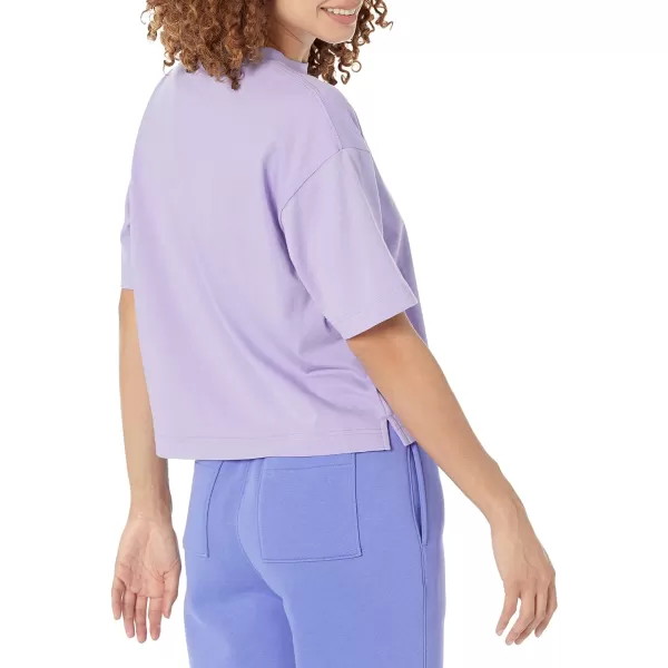 Amazon Essentials Womens Organic Cotton Drop Shoulder Relaxed Boxy ShortSleeve TShirt Available in Plus SizePurple