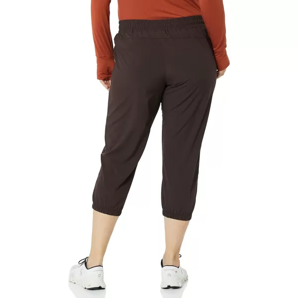 Amazon Essentials Womens Performance Stretch Woven Crop Jogger PantDark Brown