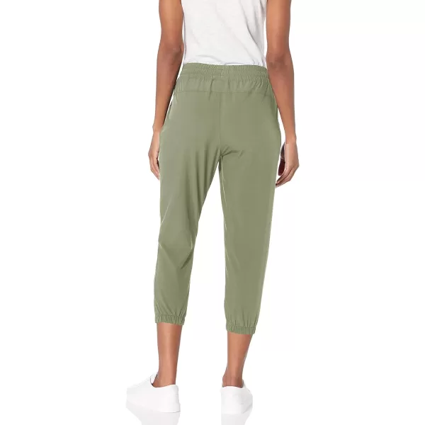 Amazon Essentials Womens Performance Stretch Woven Crop Jogger PantLight Olive