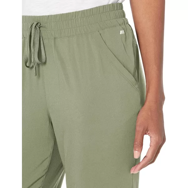 Amazon Essentials Womens Performance Stretch Woven Crop Jogger PantLight Olive