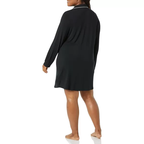 Amazon Essentials Womens Piped Nightshirt Available in Plus SizeBlack