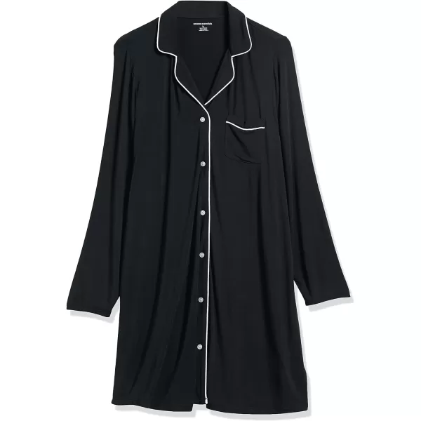 Amazon Essentials Womens Piped Nightshirt Available in Plus SizeBlack