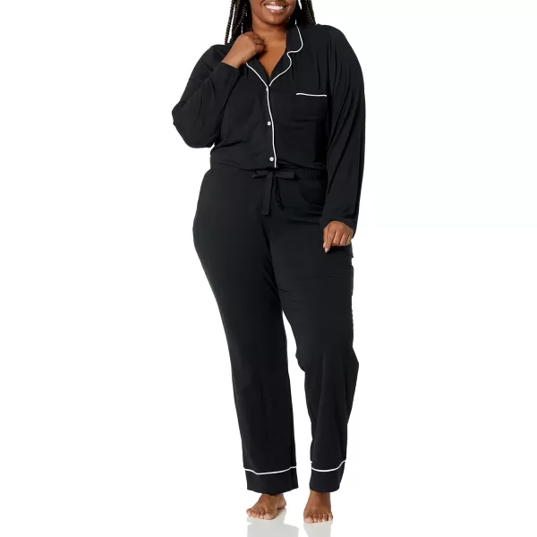 Amazon Essentials Womens Piped Nightshirt Available in Plus SizeBlack