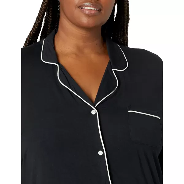 Amazon Essentials Womens Piped Nightshirt Available in Plus SizeBlack