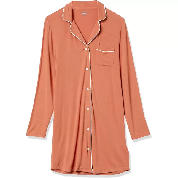 Amazon Essentials Womens Piped Nightshirt Available in Plus SizeCaramel