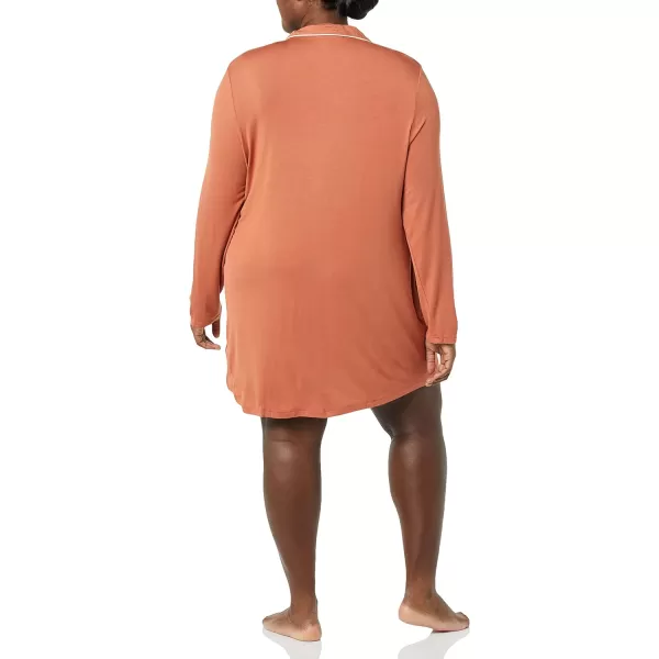 Amazon Essentials Womens Piped Nightshirt Available in Plus SizeCaramel