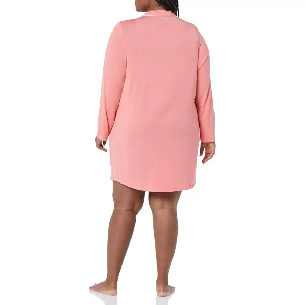 Amazon Essentials Womens Piped Nightshirt Available in Plus SizeCoral Pink