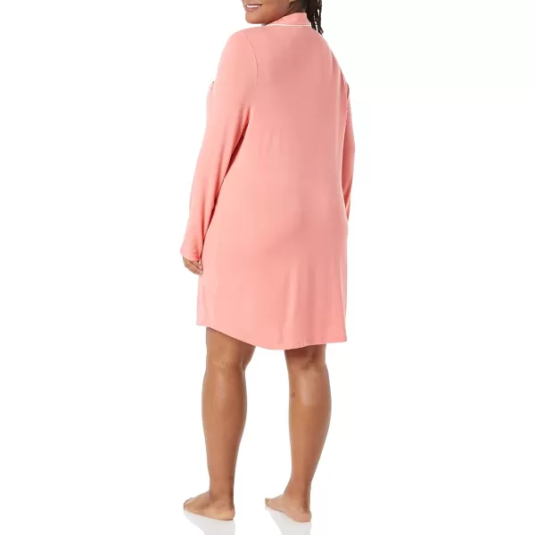 Amazon Essentials Womens Piped Nightshirt Available in Plus SizeCoral Pink