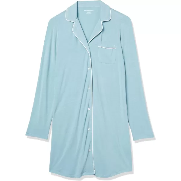 Amazon Essentials Womens Piped Nightshirt Available in Plus SizeDusty Blue