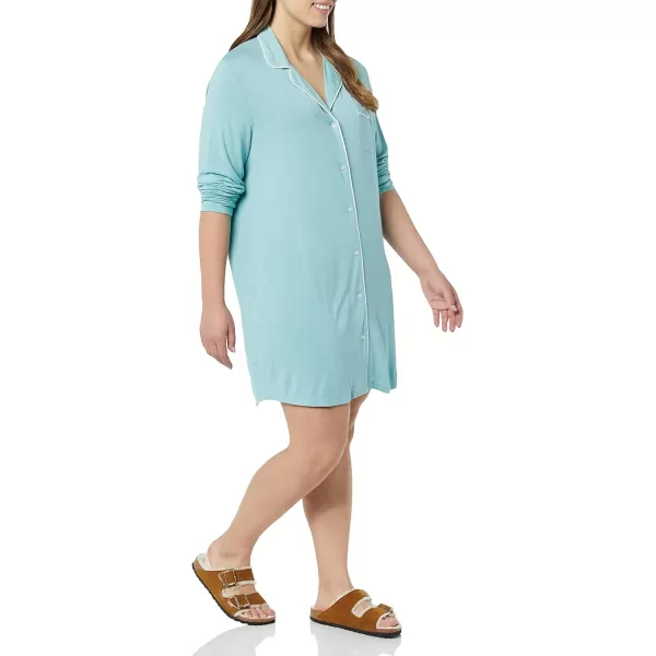 Amazon Essentials Womens Piped Nightshirt Available in Plus SizeDusty Blue