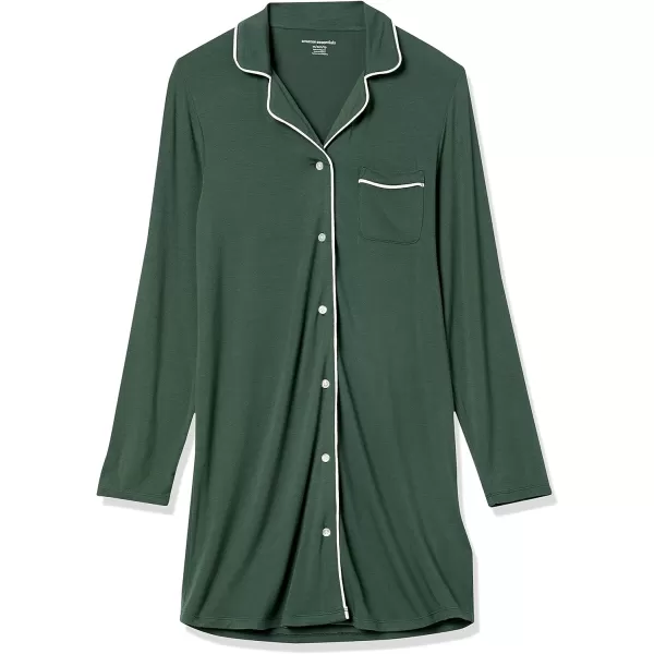 Amazon Essentials Womens Piped Nightshirt Available in Plus SizeForest Green