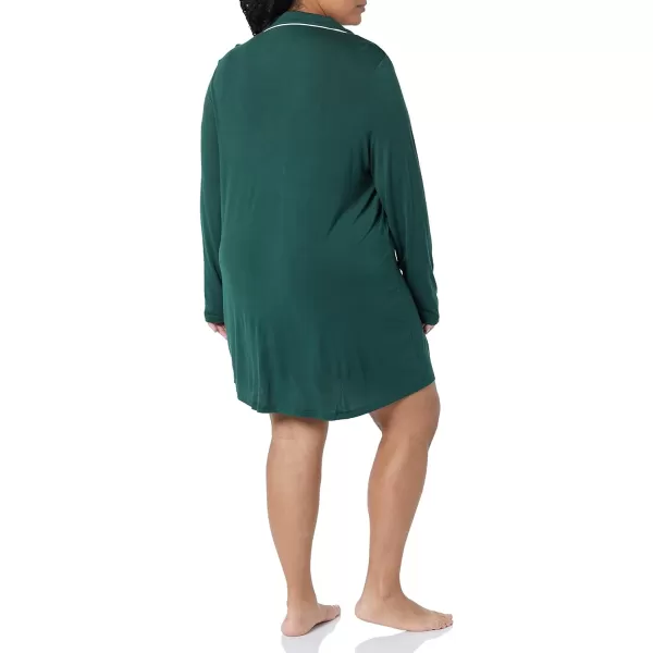 Amazon Essentials Womens Piped Nightshirt Available in Plus SizeForest Green