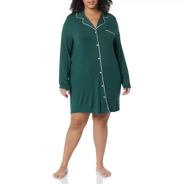 Amazon Essentials Womens Piped Nightshirt Available in Plus SizeForest Green