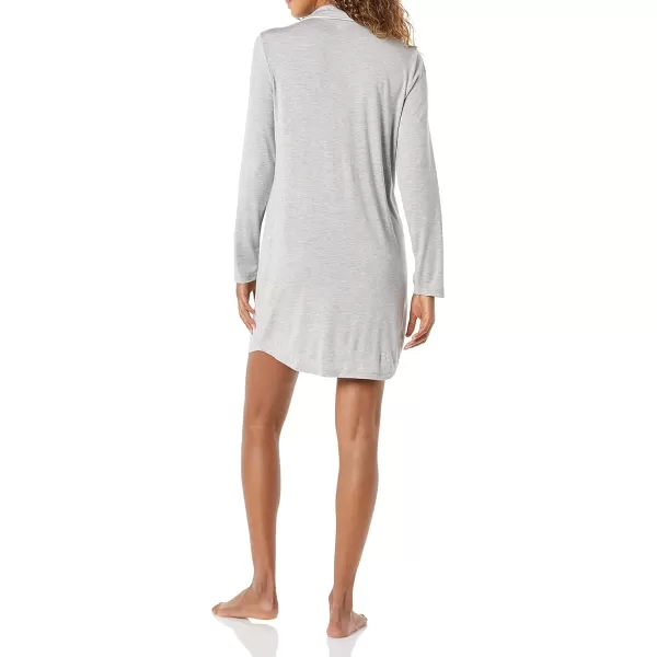 Amazon Essentials Womens Piped Nightshirt Available in Plus SizeGrey Heather