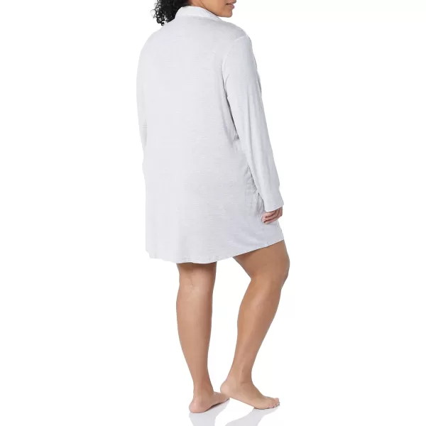 Amazon Essentials Womens Piped Nightshirt Available in Plus SizeLight Grey Heather