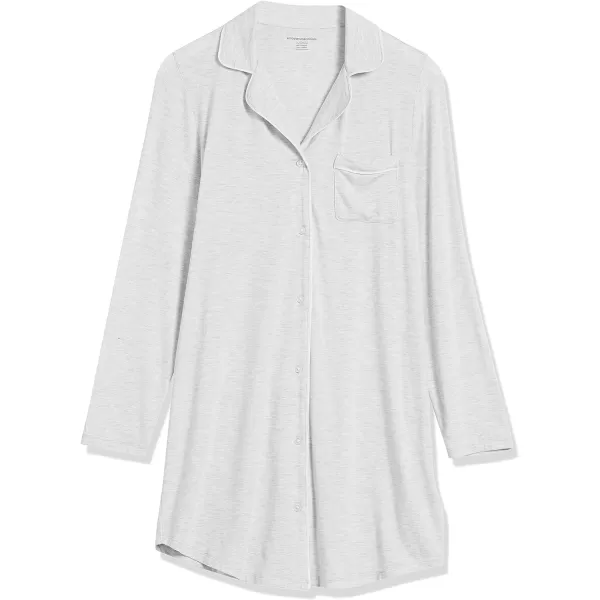 Amazon Essentials Womens Piped Nightshirt Available in Plus SizeLight Grey Heather