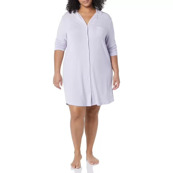 Amazon Essentials Womens Piped Nightshirt Available in Plus SizeLilac