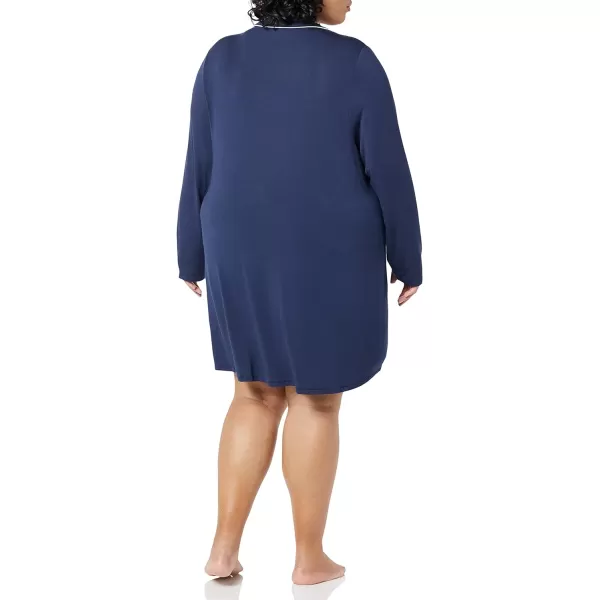 Amazon Essentials Womens Piped Nightshirt Available in Plus SizeNavy