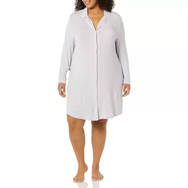 Amazon Essentials Womens Piped Nightshirt Available in Plus SizePale Blue