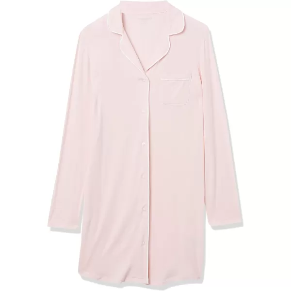 Amazon Essentials Womens Piped Nightshirt Available in Plus SizePale Pink