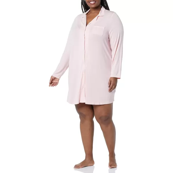 Amazon Essentials Womens Piped Nightshirt Available in Plus SizePale Pink