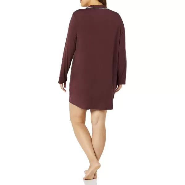 Amazon Essentials Womens Piped Nightshirt Available in Plus SizeRich Burgundy