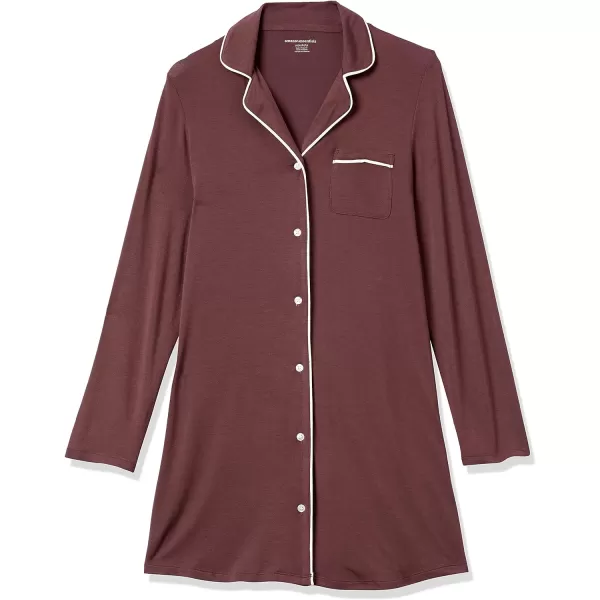 Amazon Essentials Womens Piped Nightshirt Available in Plus SizeRich Burgundy