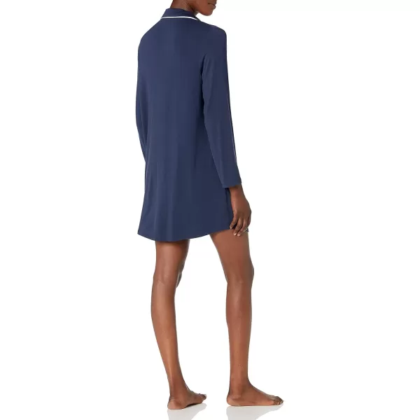 Amazon Essentials Womens Piped Nightshirt Available in Plus SizeWashed Navy