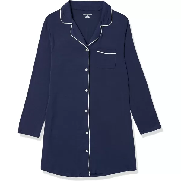 Amazon Essentials Womens Piped Nightshirt Available in Plus SizeWashed Navy