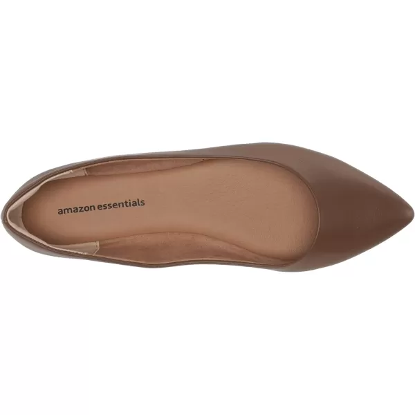 Amazon Essentials Womens PointedToe Ballet FlatChocolate