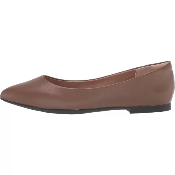 Amazon Essentials Womens PointedToe Ballet FlatChocolate