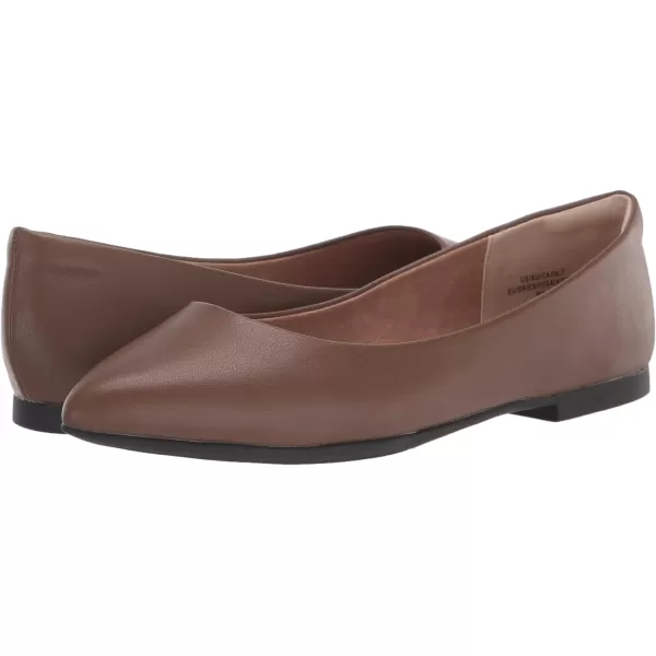 Amazon Essentials Womens PointedToe Ballet FlatChocolate