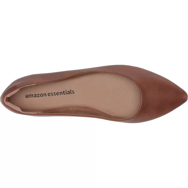 Amazon Essentials Womens PointedToe Ballet FlatDark Toffee Brown