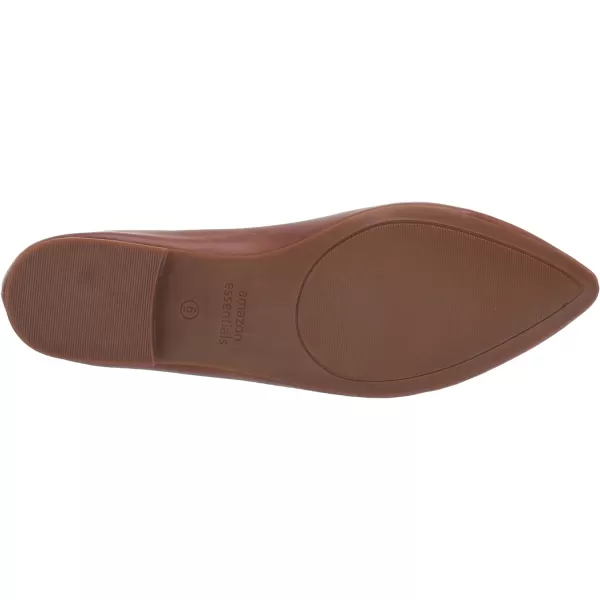 Amazon Essentials Womens PointedToe Ballet FlatDark Toffee Brown