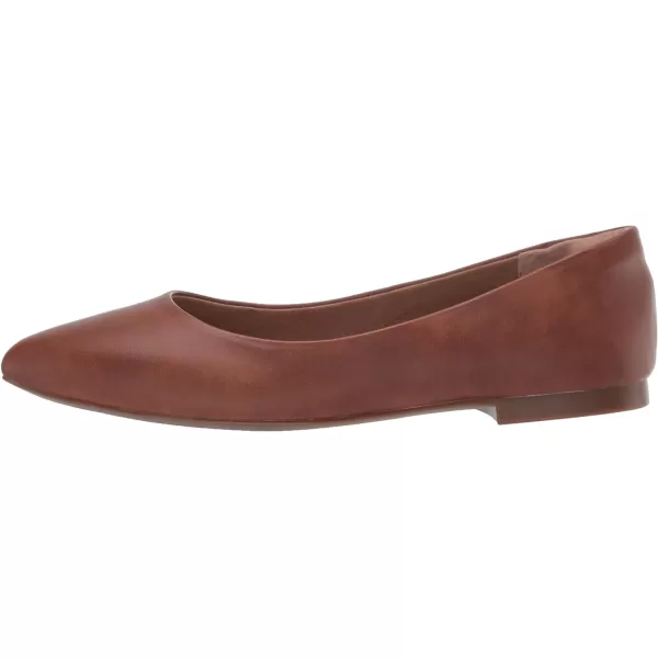 Amazon Essentials Womens PointedToe Ballet FlatDark Toffee Brown