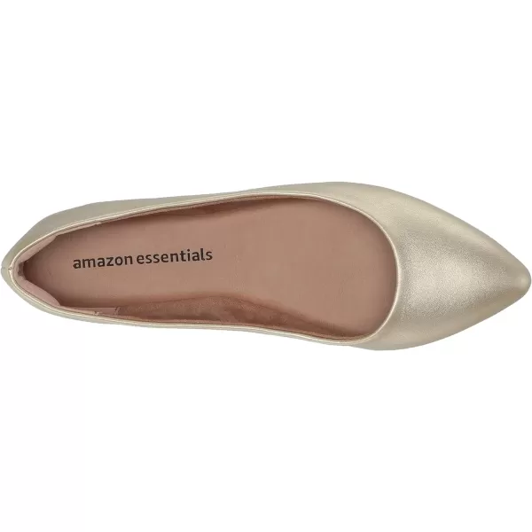 Amazon Essentials Womens PointedToe Ballet FlatGold