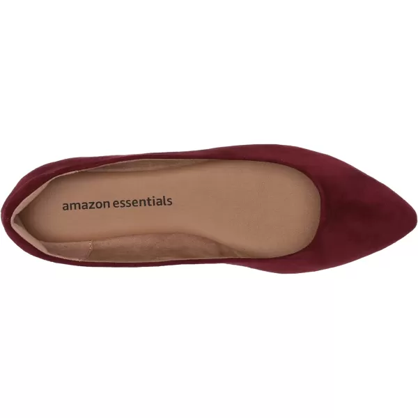 Amazon Essentials Womens PointedToe Ballet FlatMaroon